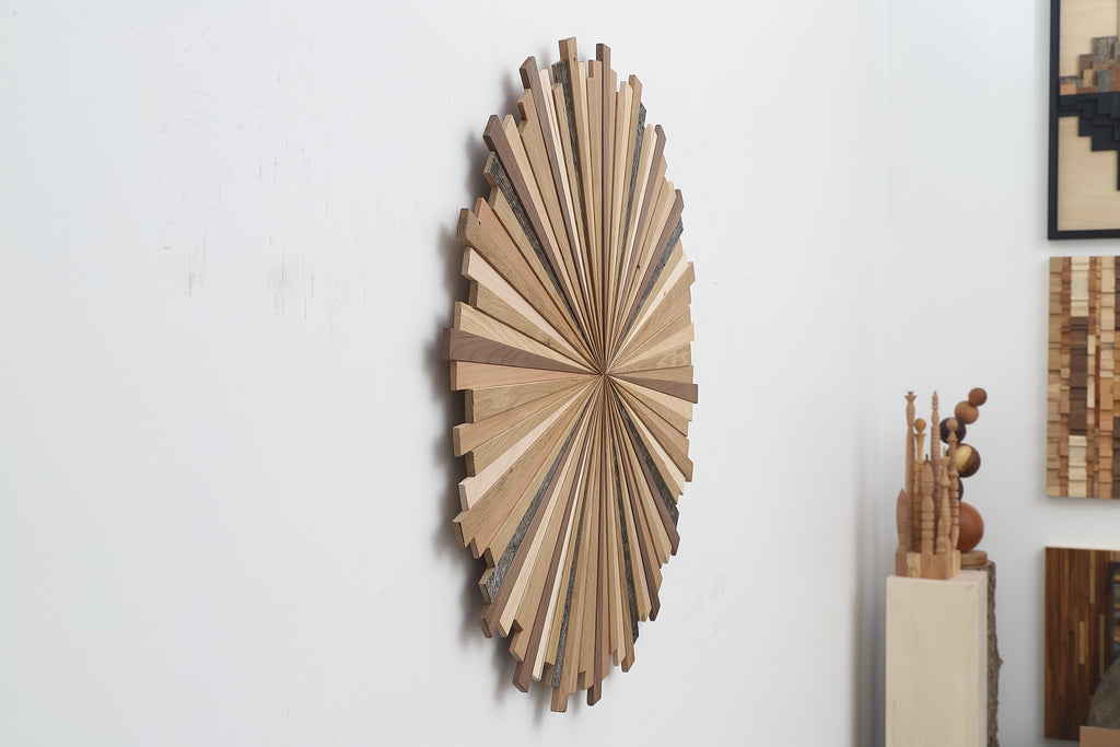 wood starburst wall art 