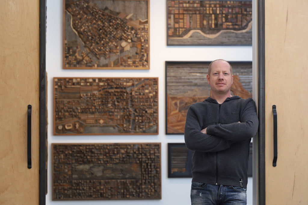 Reclaimed wood art studio 