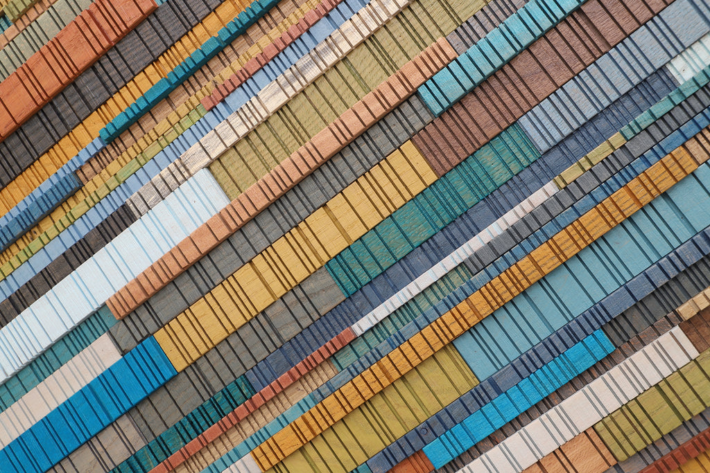 modern wood wall sculpture, painted wood wall art 