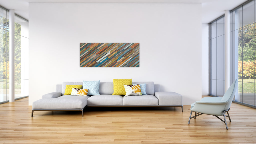 modern wood wall sculpture, painted wood wall art 