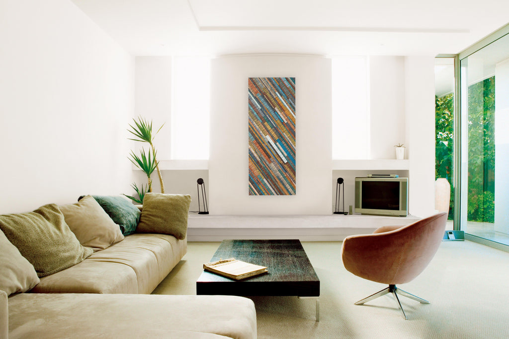 modern wood wall sculpture, painted wood wall art 