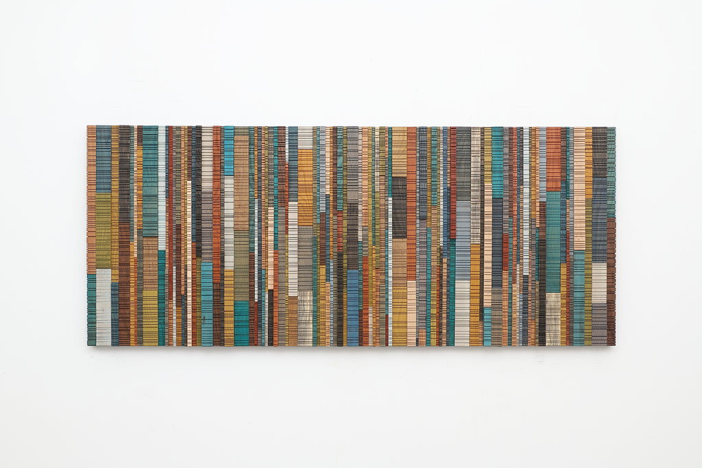 colorful abstract wood wall sculpture, modern wood wall art  