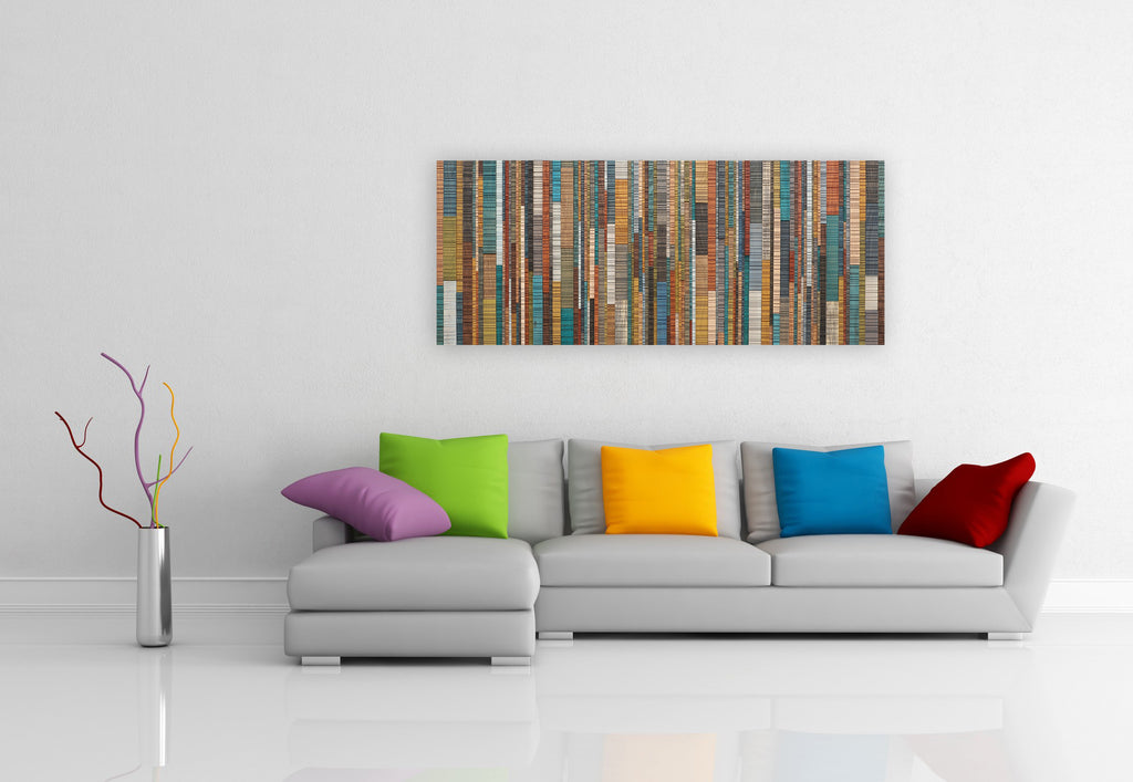 colorful abstract wood wall sculpture, modern wood wall art  