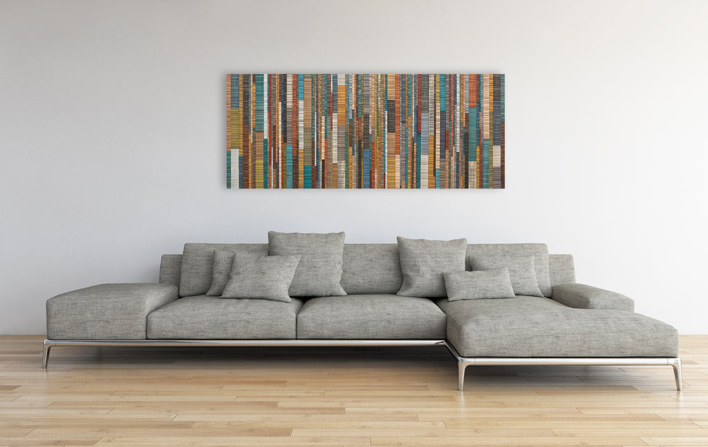colorful abstract wood wall sculpture, modern wood wall art  