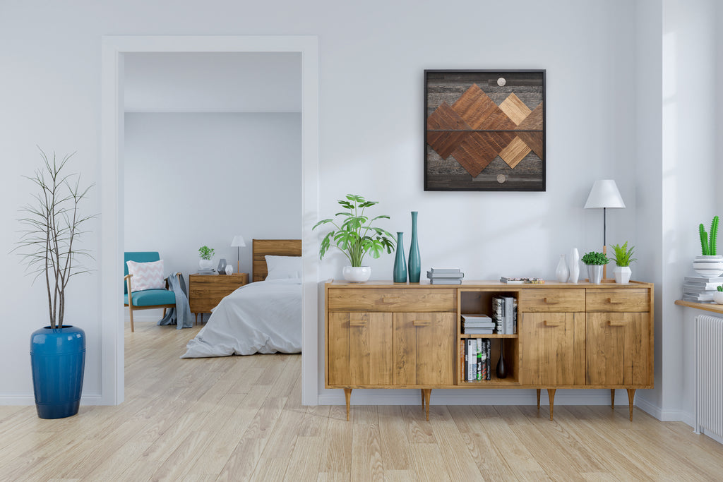 reclaimed wood mountainscape 