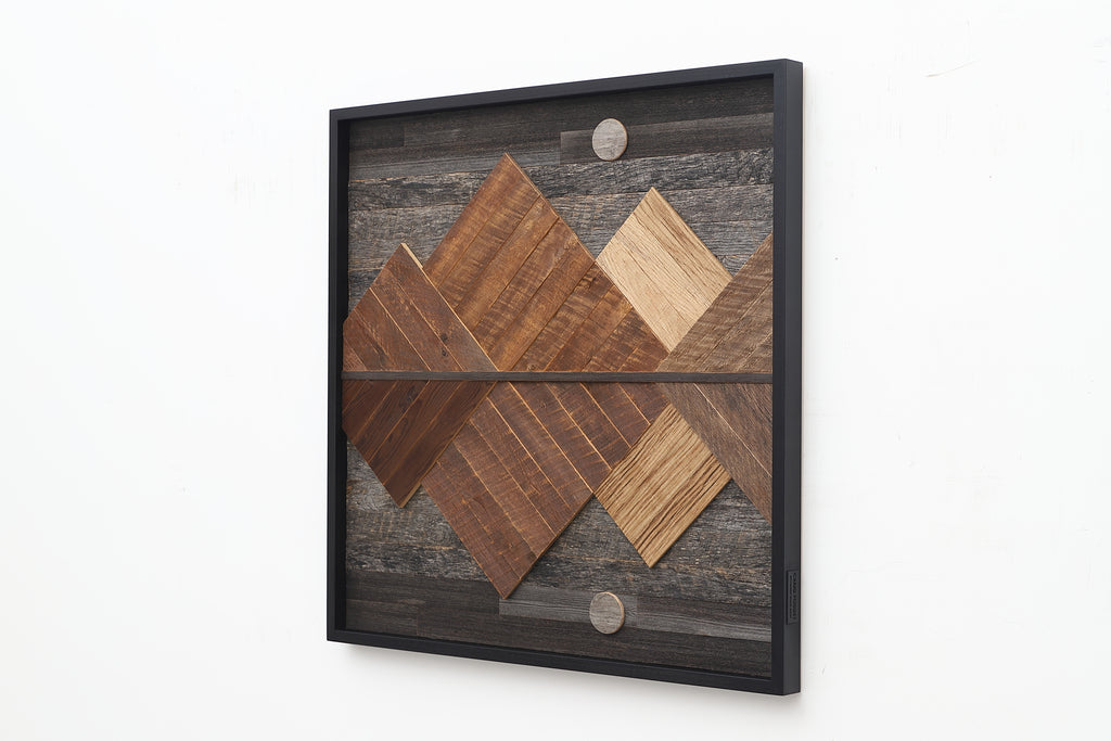 reclaimed wood mountainscape 