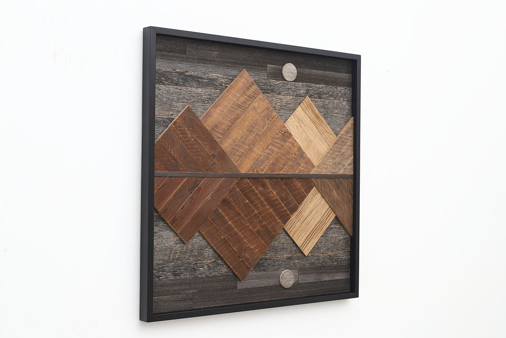 reclaimed wood mountainscape 