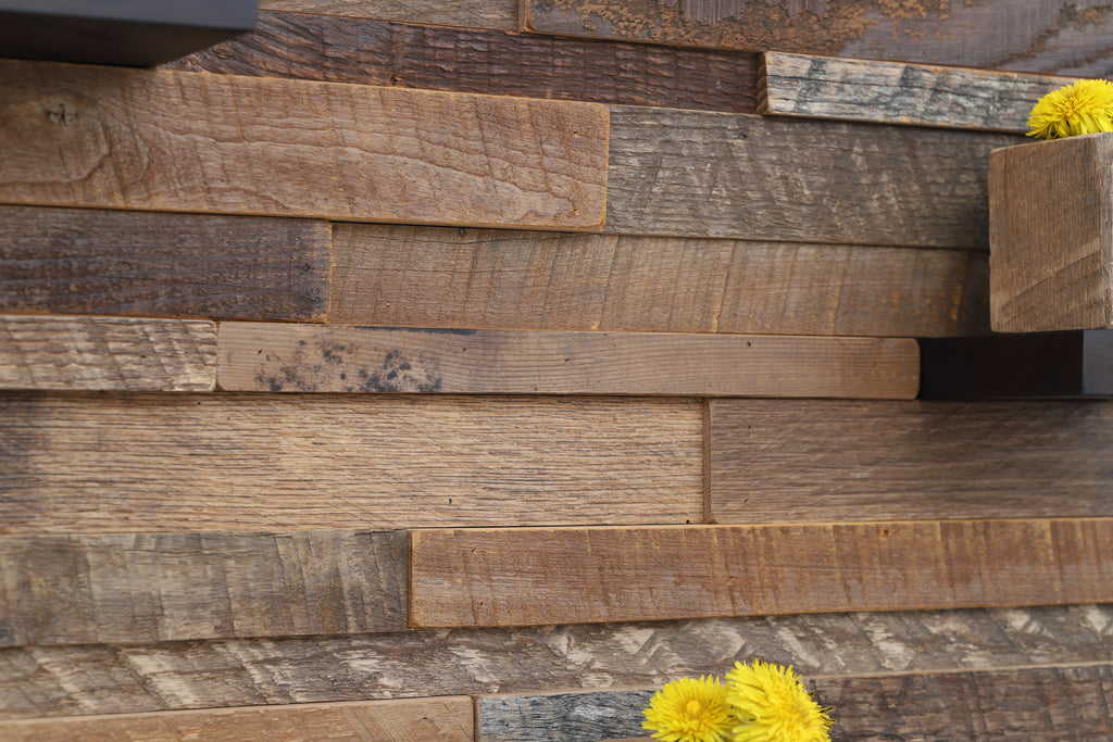 reclaimed wood floating shelf artwork 