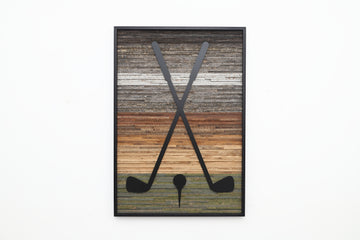 golf artwork, Wood & metal golf wall art