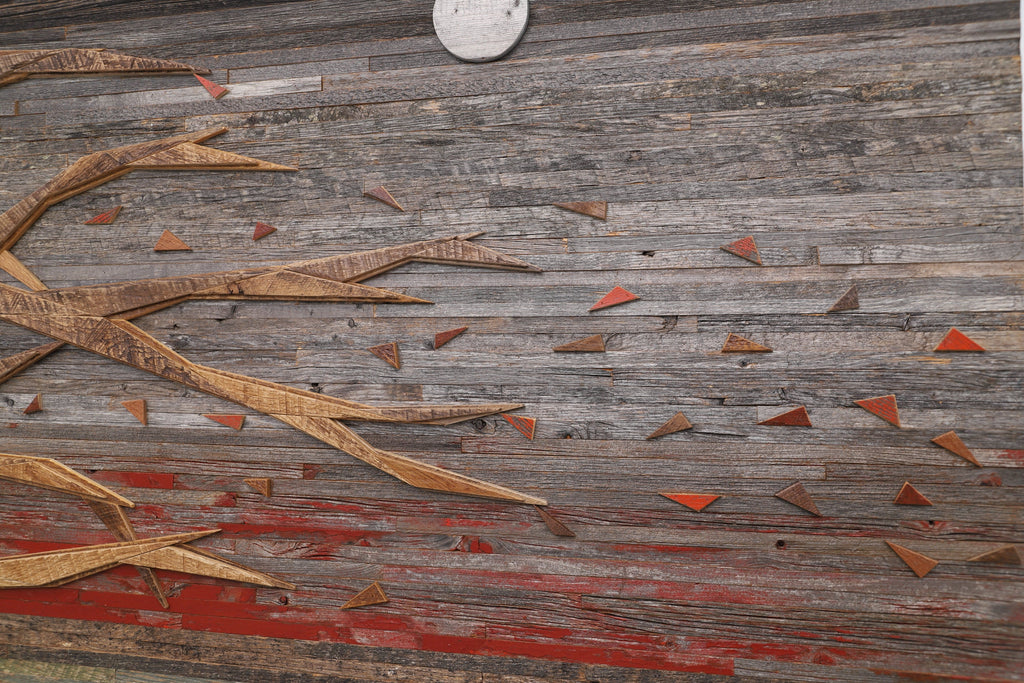 geometric wood tree wall art