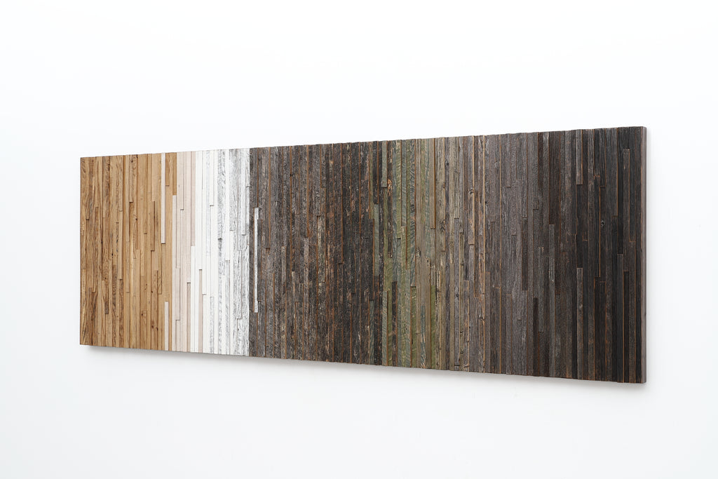 Gradient reclaimed wood wall art 