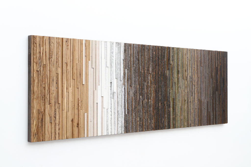 Gradient reclaimed wood wall art 