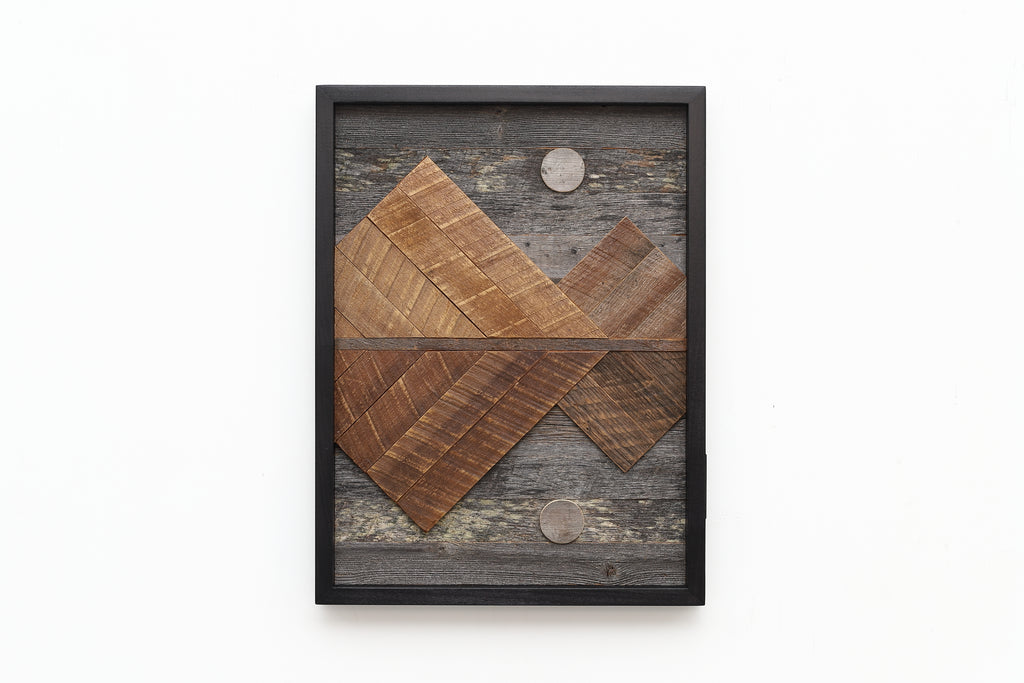 Reclaimed wood mountain range
