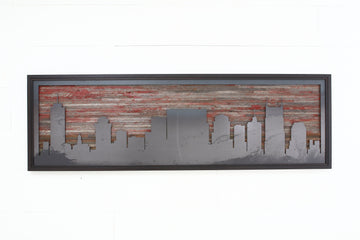 large metal & wood skyline 