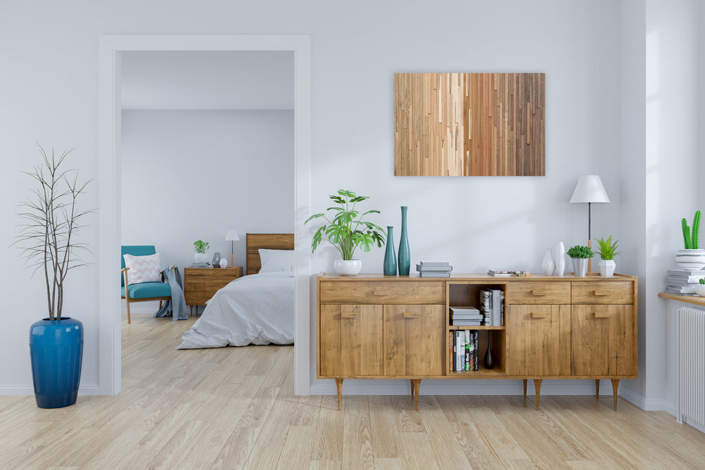 Natural wood wall art 