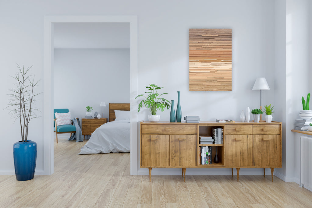 Natural wood wall art 