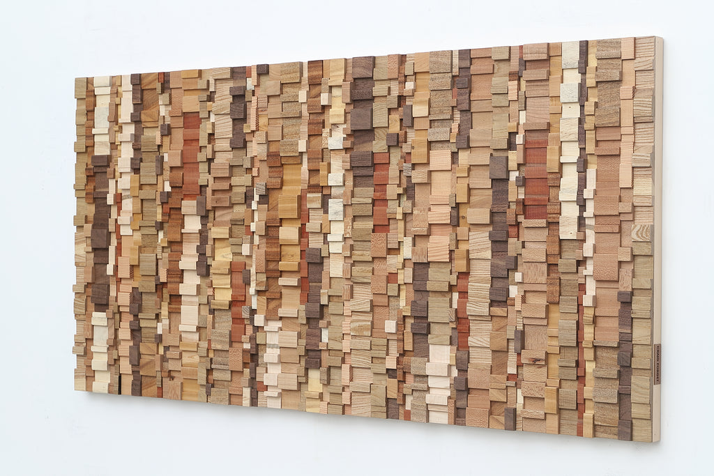 geometric wood sculpture , wood wall art