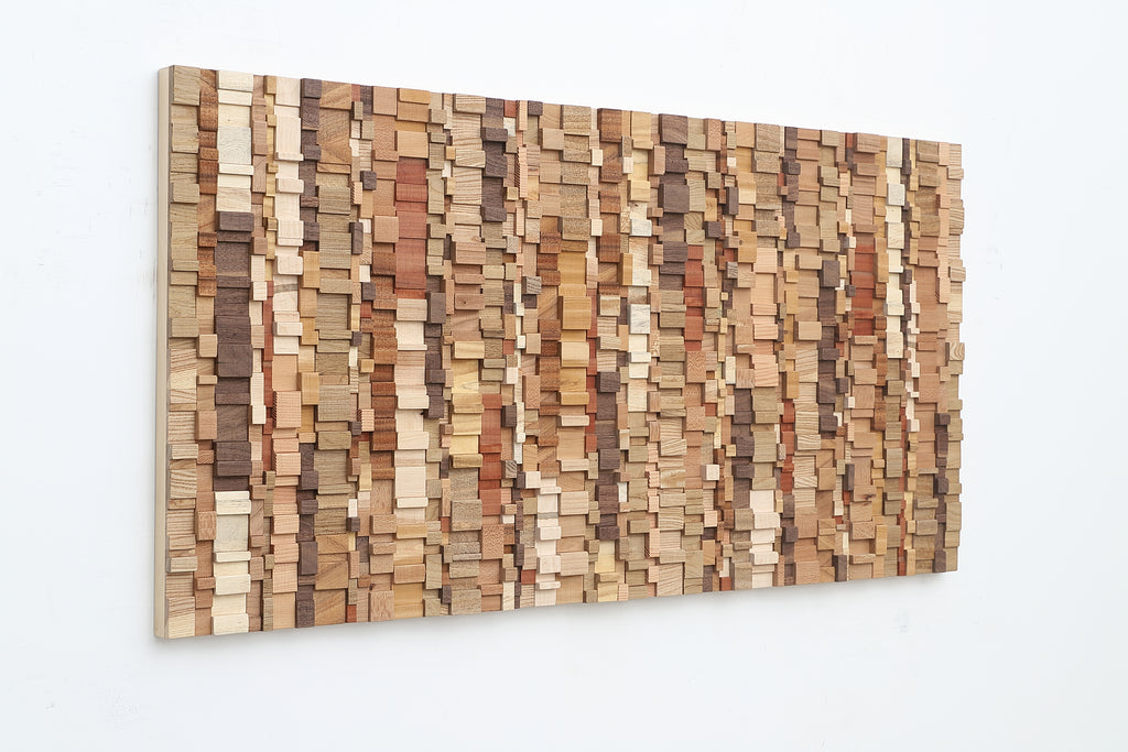 geometric wood sculpture , wood wall art