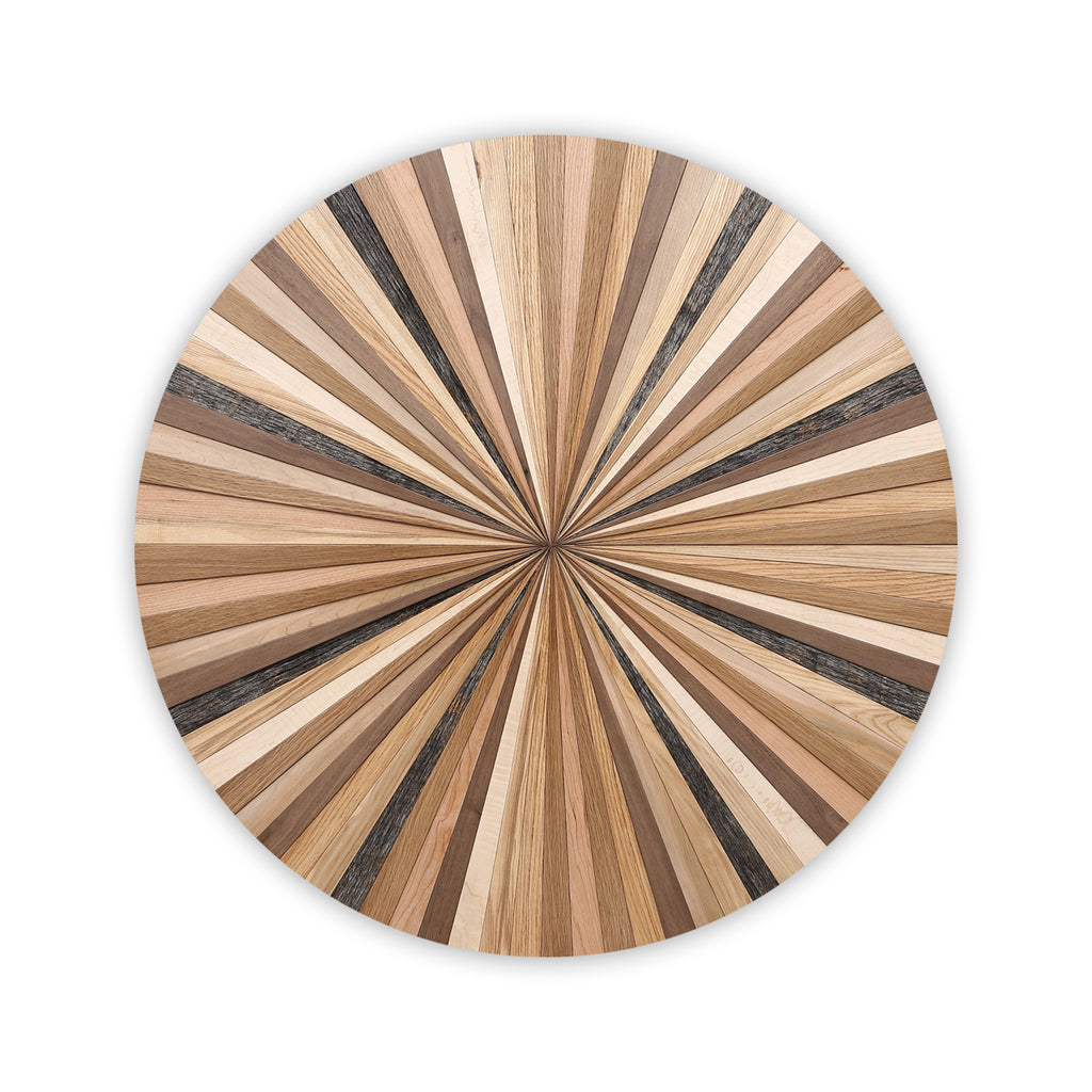 round wood wall art, circle wood art 
