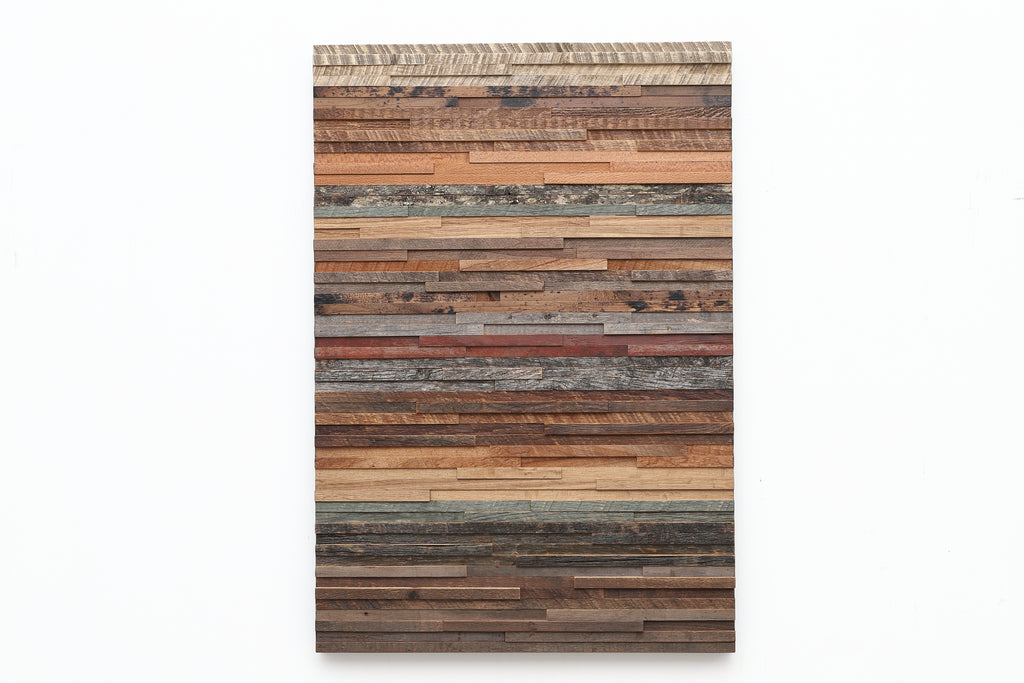 reclaimed wood wall art, sedimentary rock layers 
