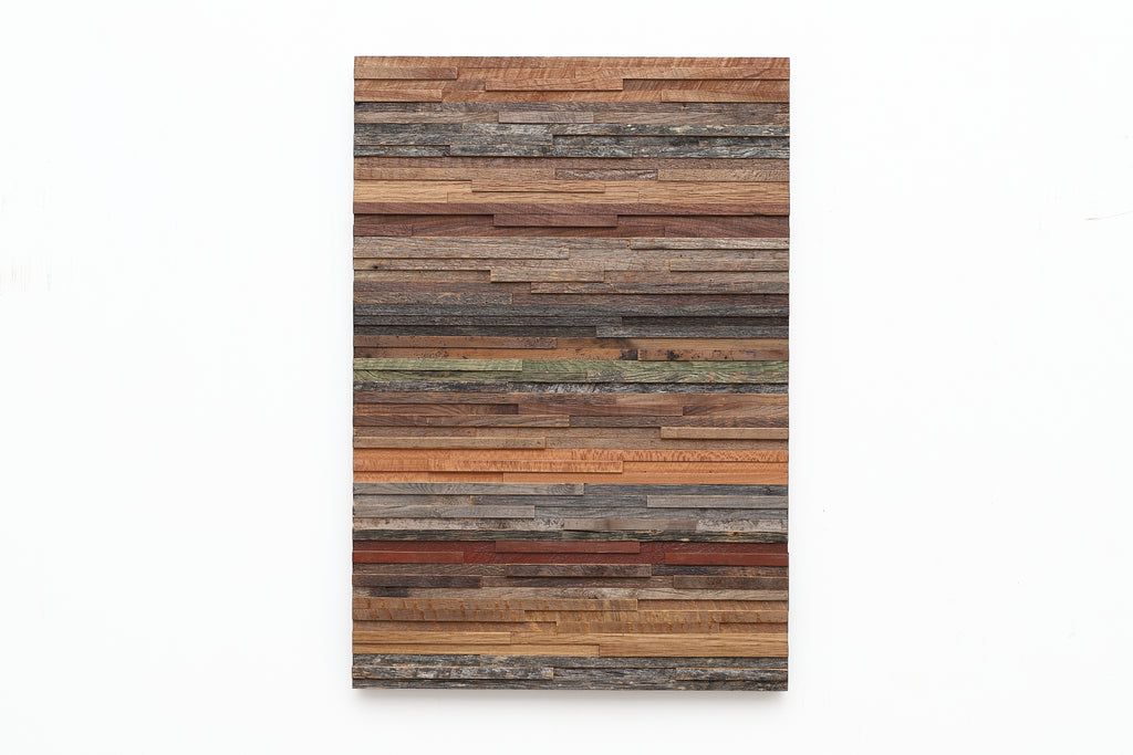 reclaimed wood wall art, sedimentary rock layers 