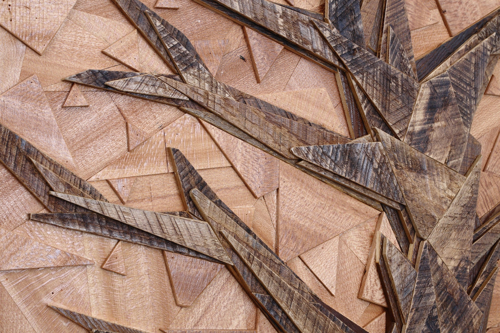 Geometric wood tree art