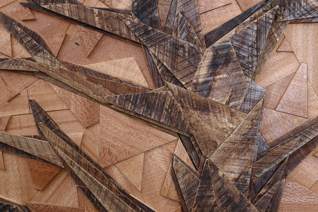 Geometric wood tree art