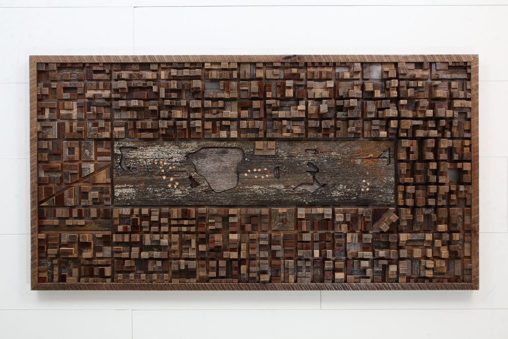 Central Park, New York, wood wall sculpture