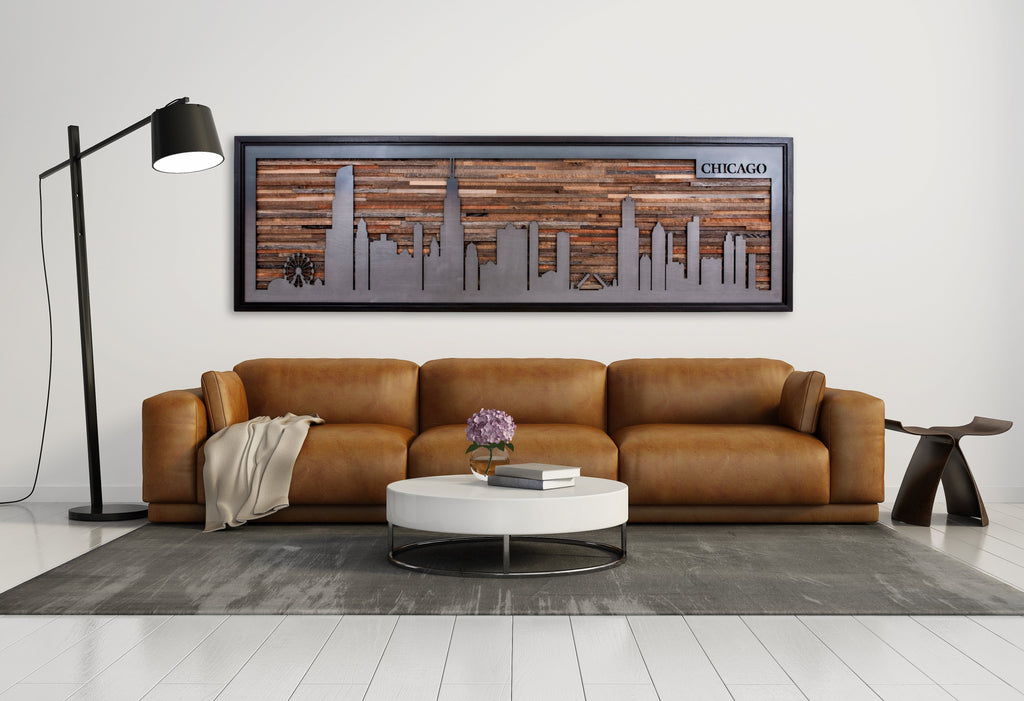 Chicago skyline, metal skyline 