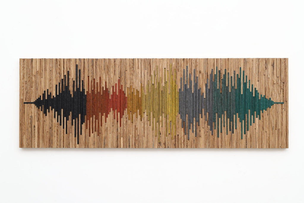 wood soundwave wall art 