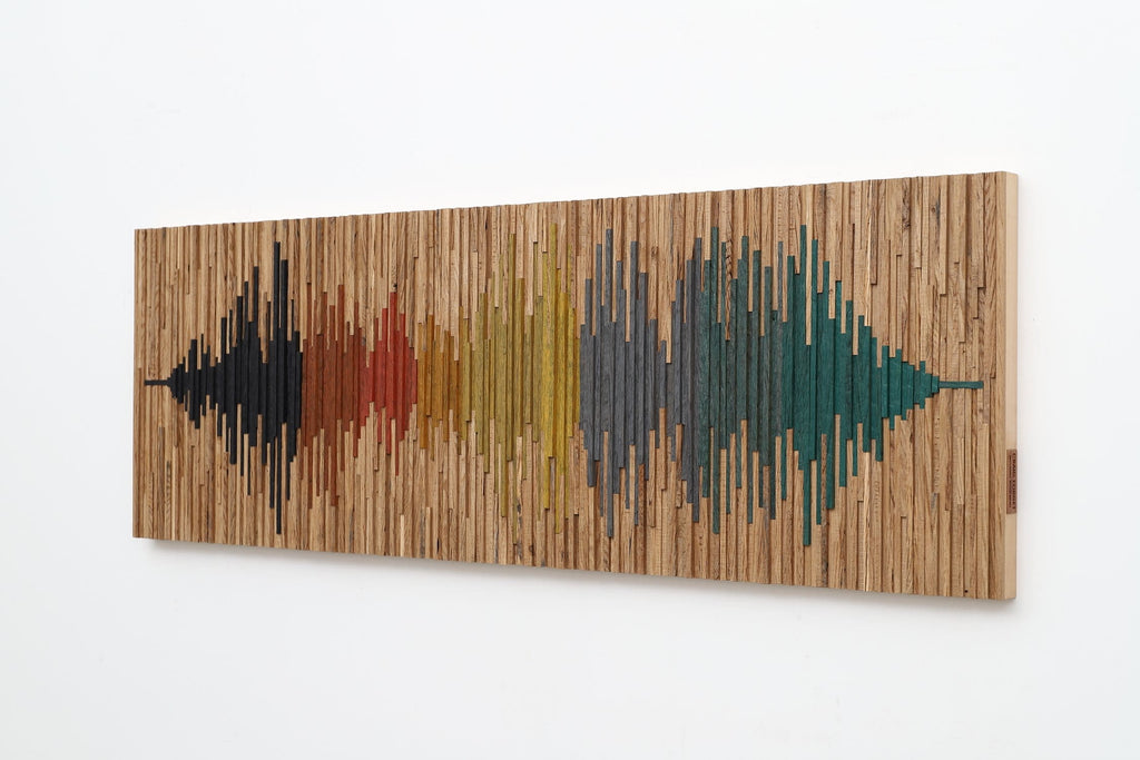 wood soundwave wall art 