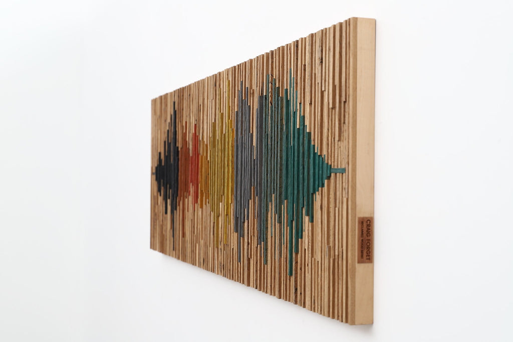 wood soundwave wall art 