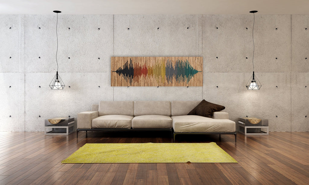 wood soundwave wall art 