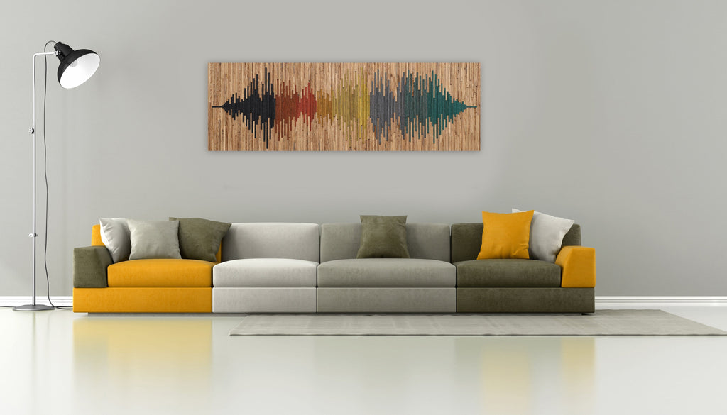 wood soundwave wall art 