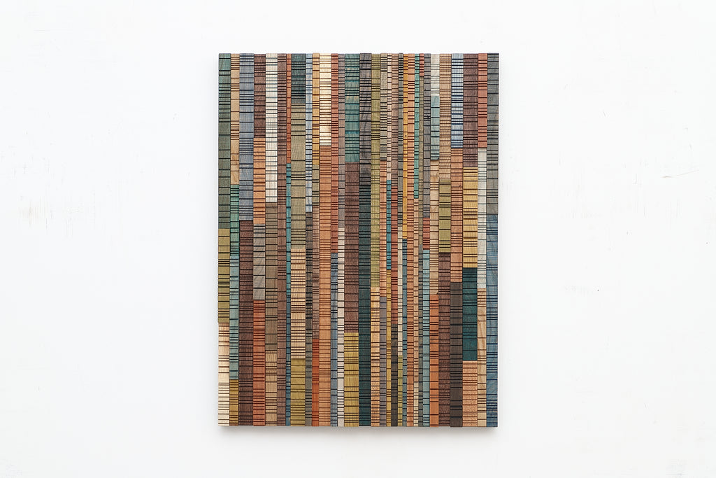 colorful wood wall sculpture, abstract art