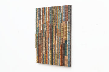 colorful wood wall sculpture, abstract art