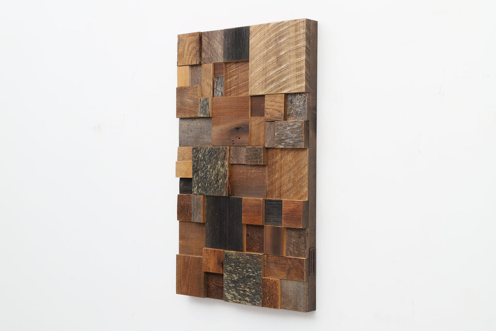 geometric wood wall sculpture 
