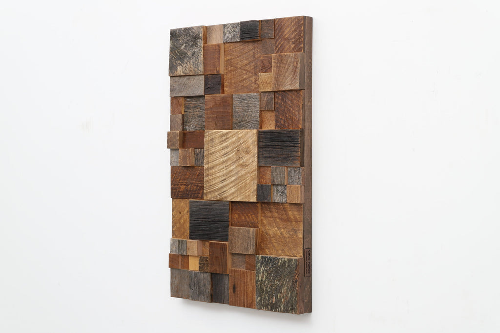 geometric wood wall sculpture 