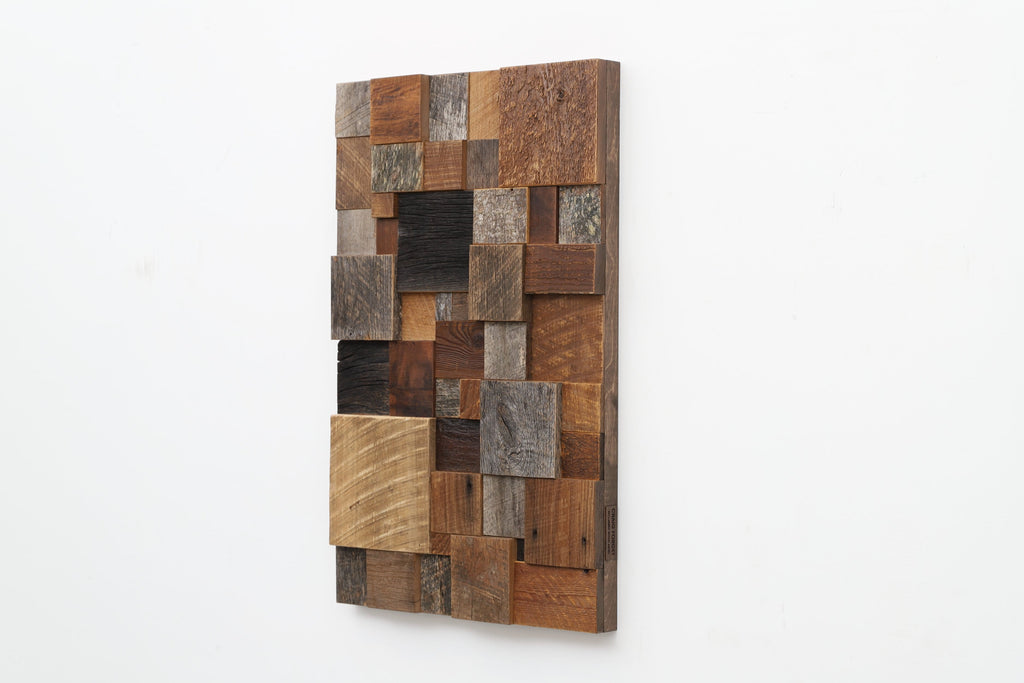 geometric wood wall sculpture 