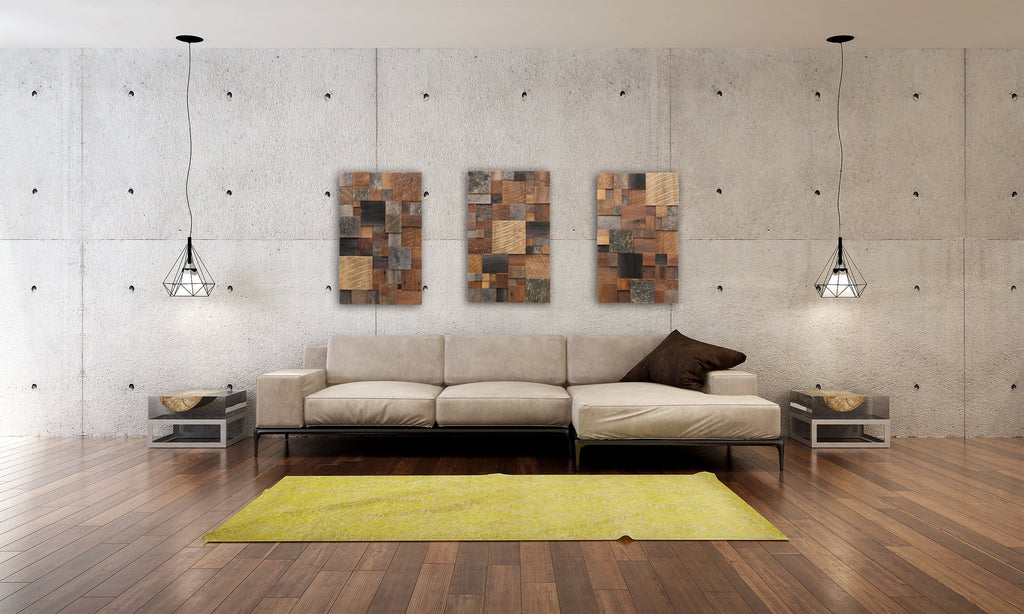 geometric wood wall sculpture 