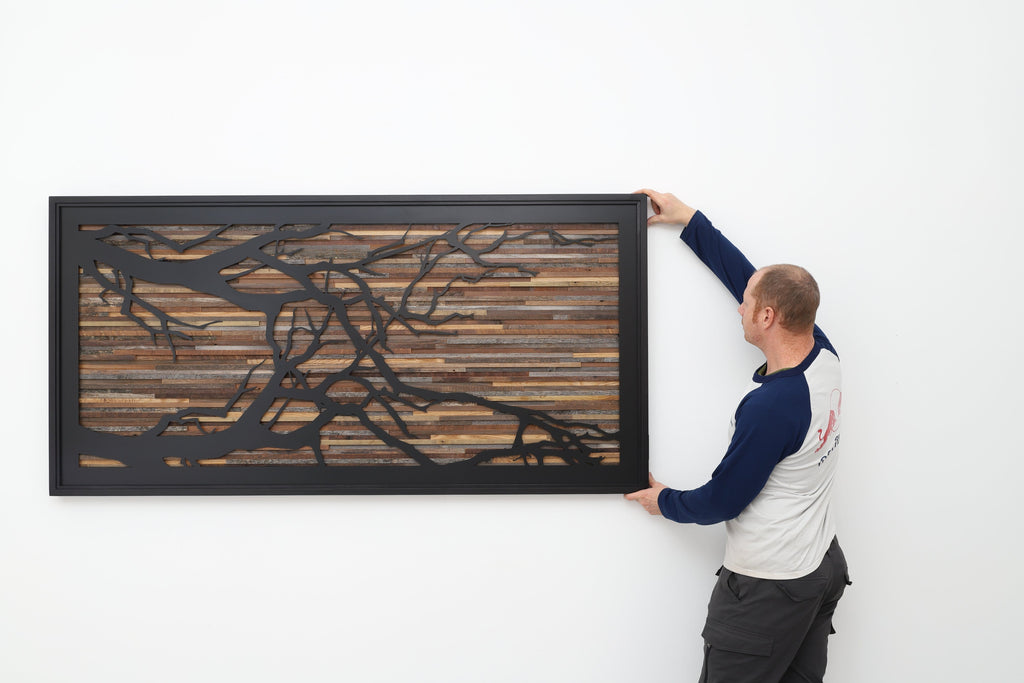 Metal tree branch sculpture 