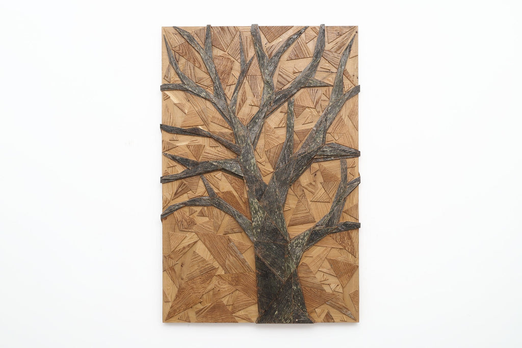 Geometric wood tree art 