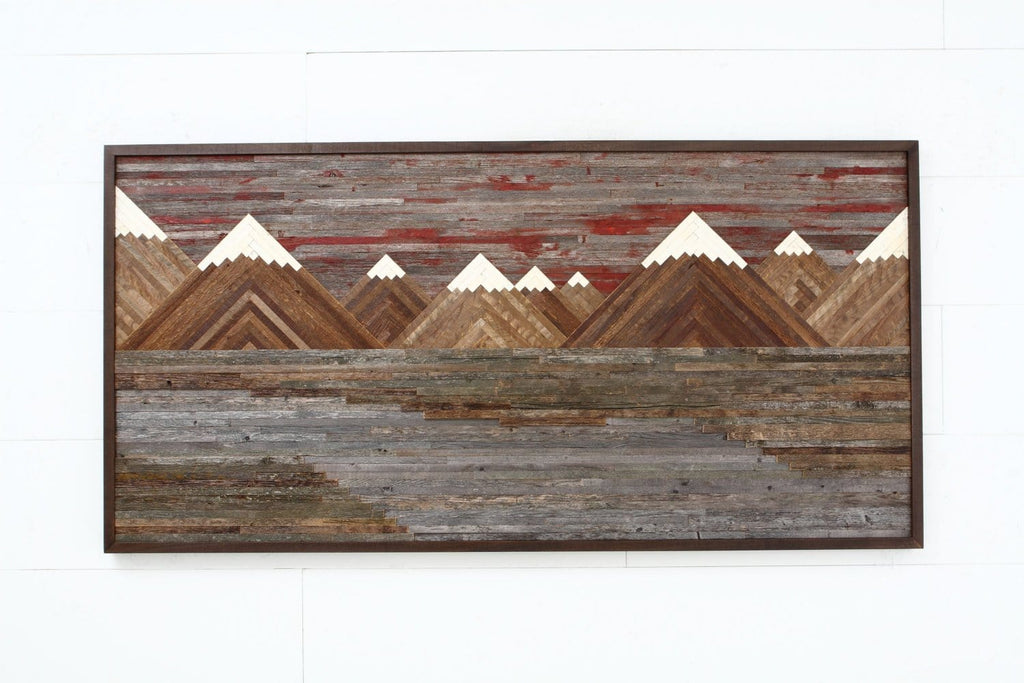 mountainscape wood wall art