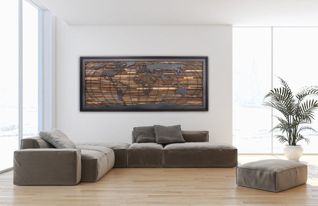 wood & metal artwork of a tree