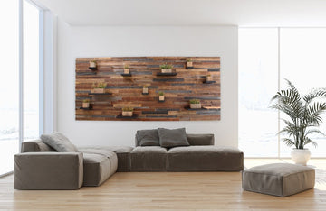 Large floating shelf wall art 
