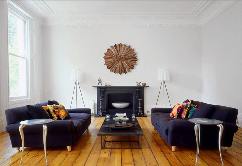 Starburst wood wall art