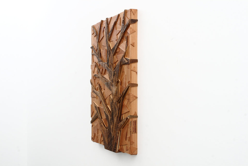 Geometric wood tree art