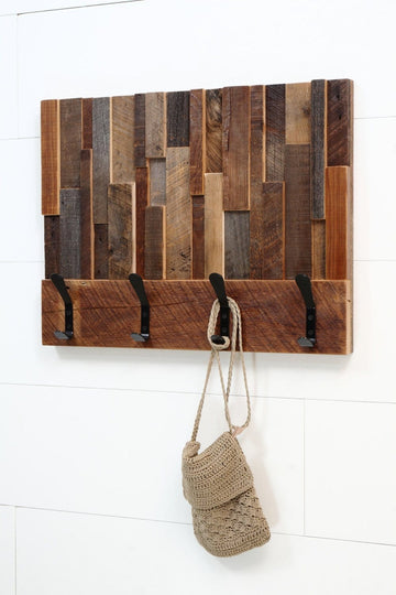 reclaimed wood coat rack 