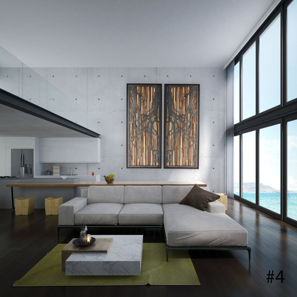 metal tree art, wood wall art