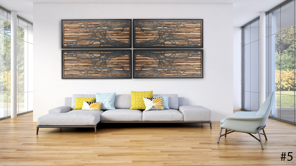 metal tree art, wood wall art